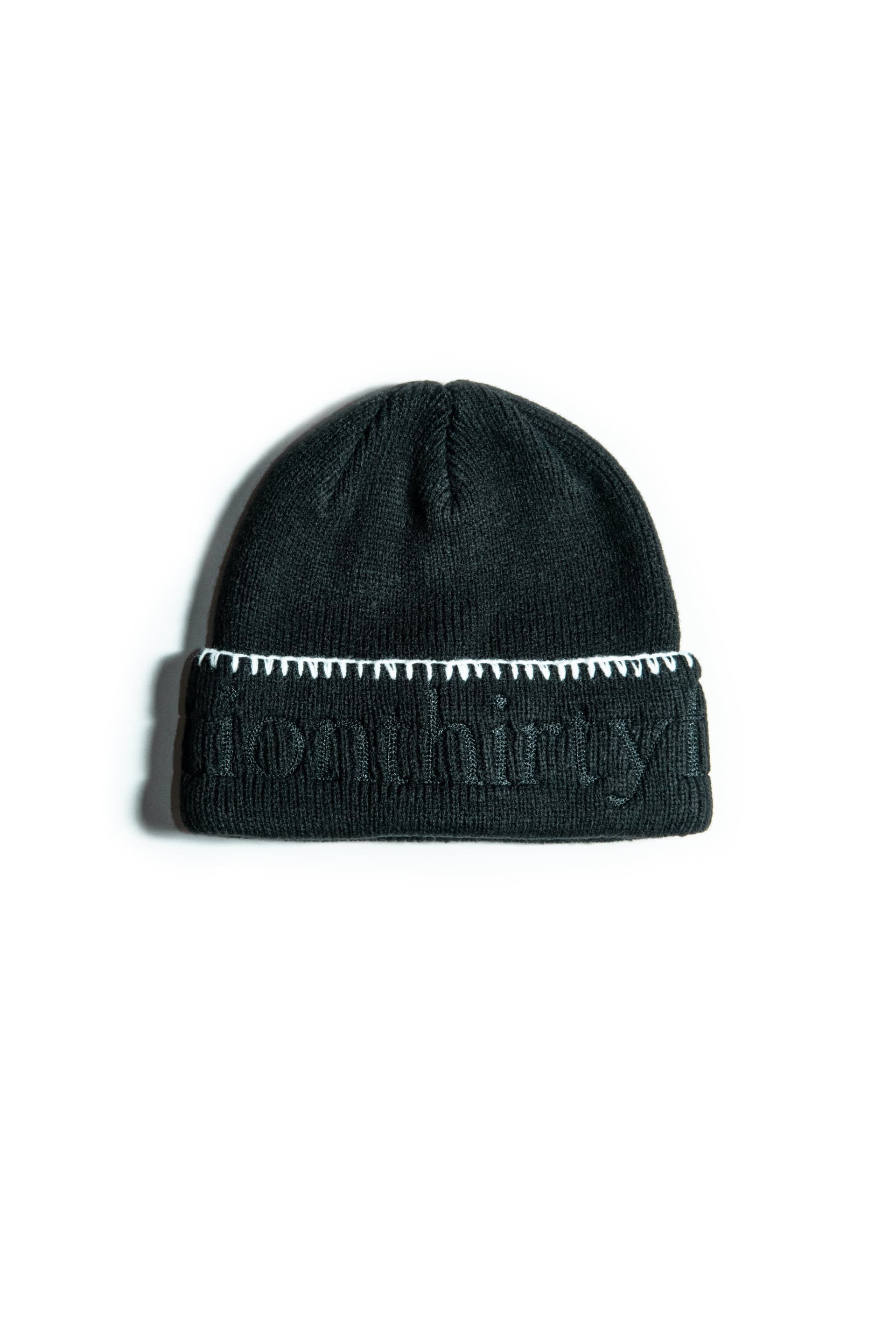 SECTION 35 x 47 Brand Wordmark Beanie - Blanket Stitch Black