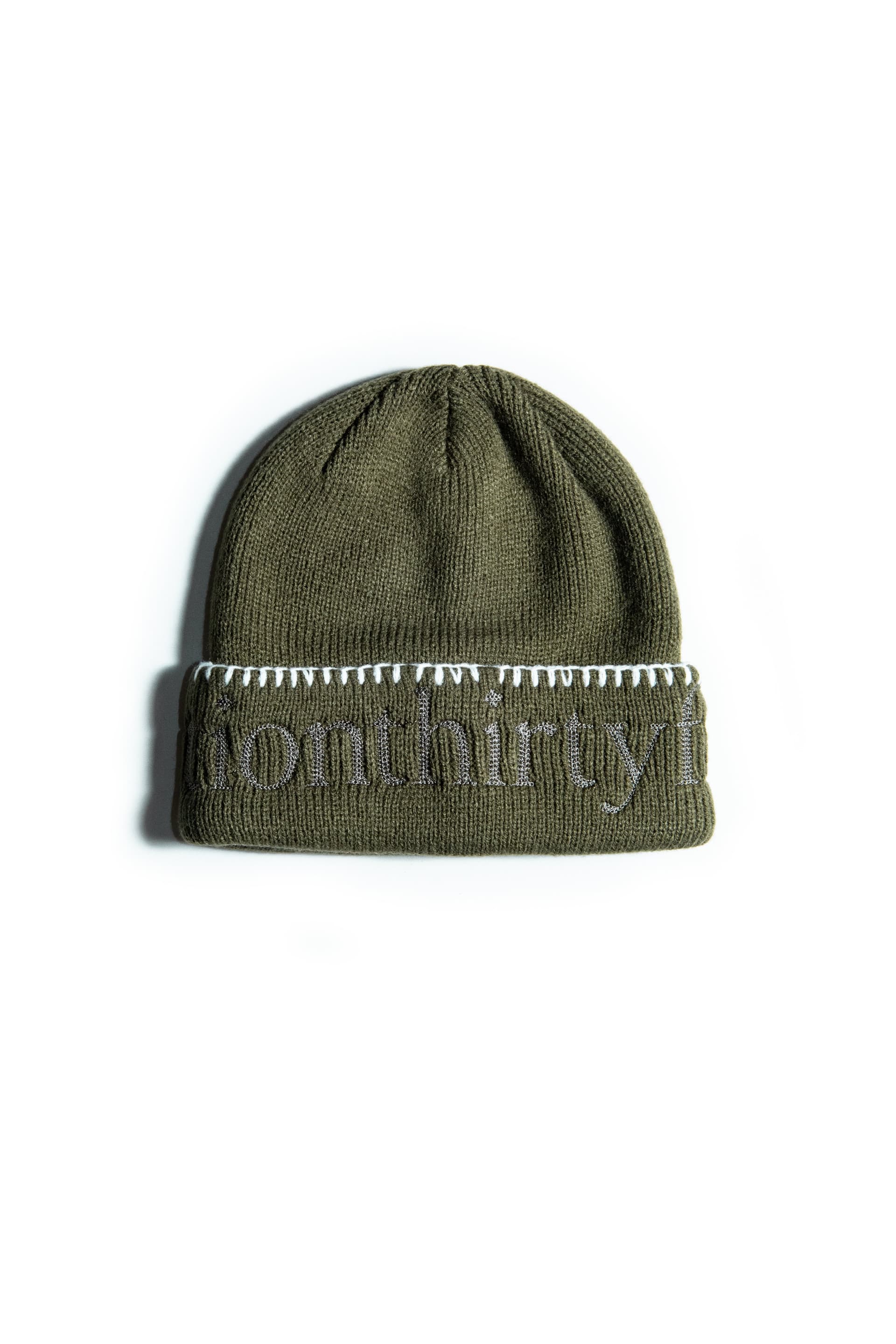 SECTION 35 x 47 Brand Wordmark Beanie - Blanket Stitch Sandalwood